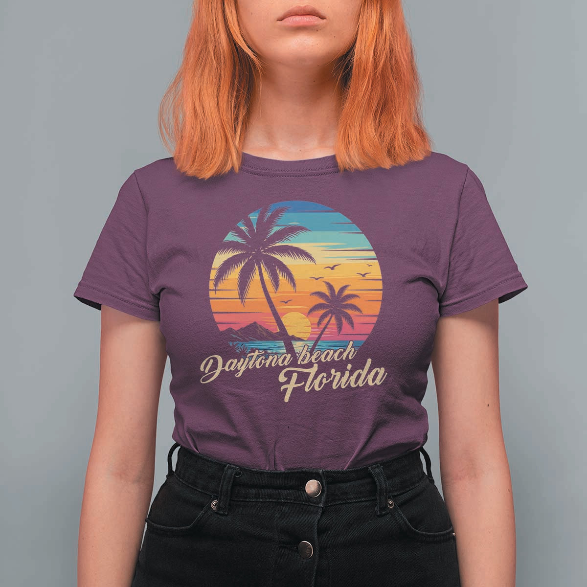 Vintage Daytona Beach Florida T Shirt For Women Summer Vacation Graphic