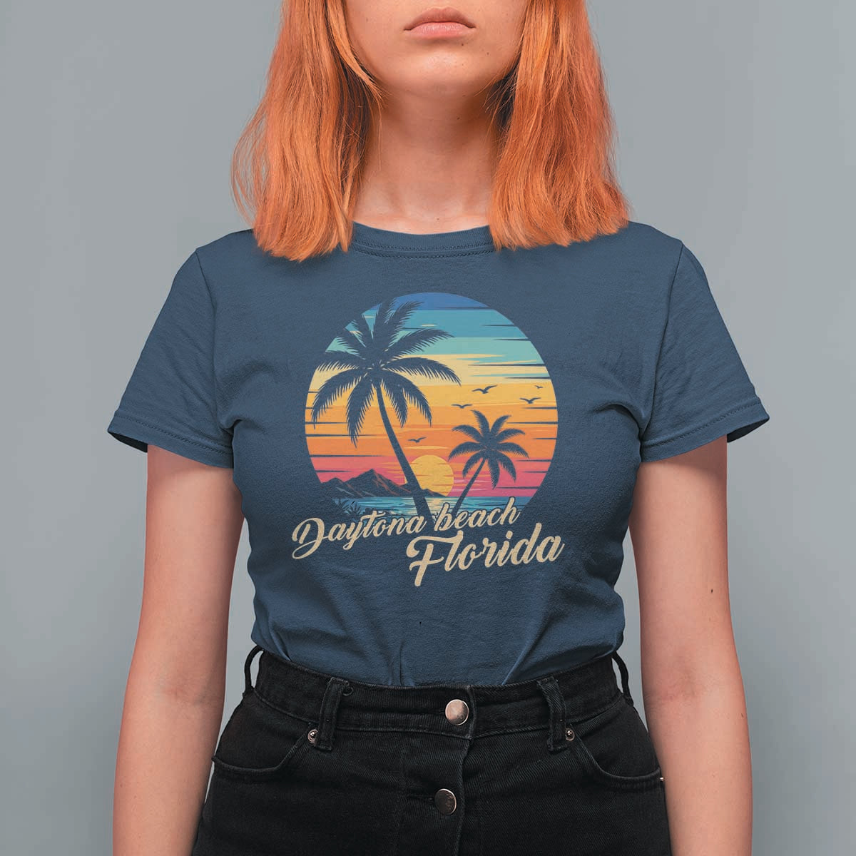 Vintage Daytona Beach Florida T Shirt For Women Summer Vacation Graphic