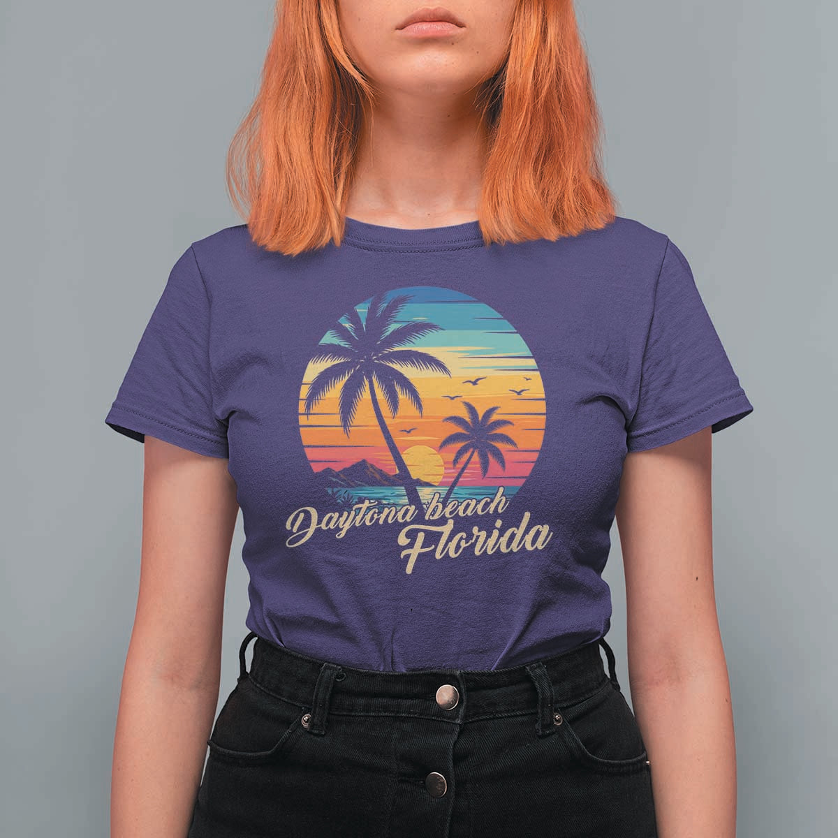 Vintage Daytona Beach Florida T Shirt For Women Summer Vacation Graphic