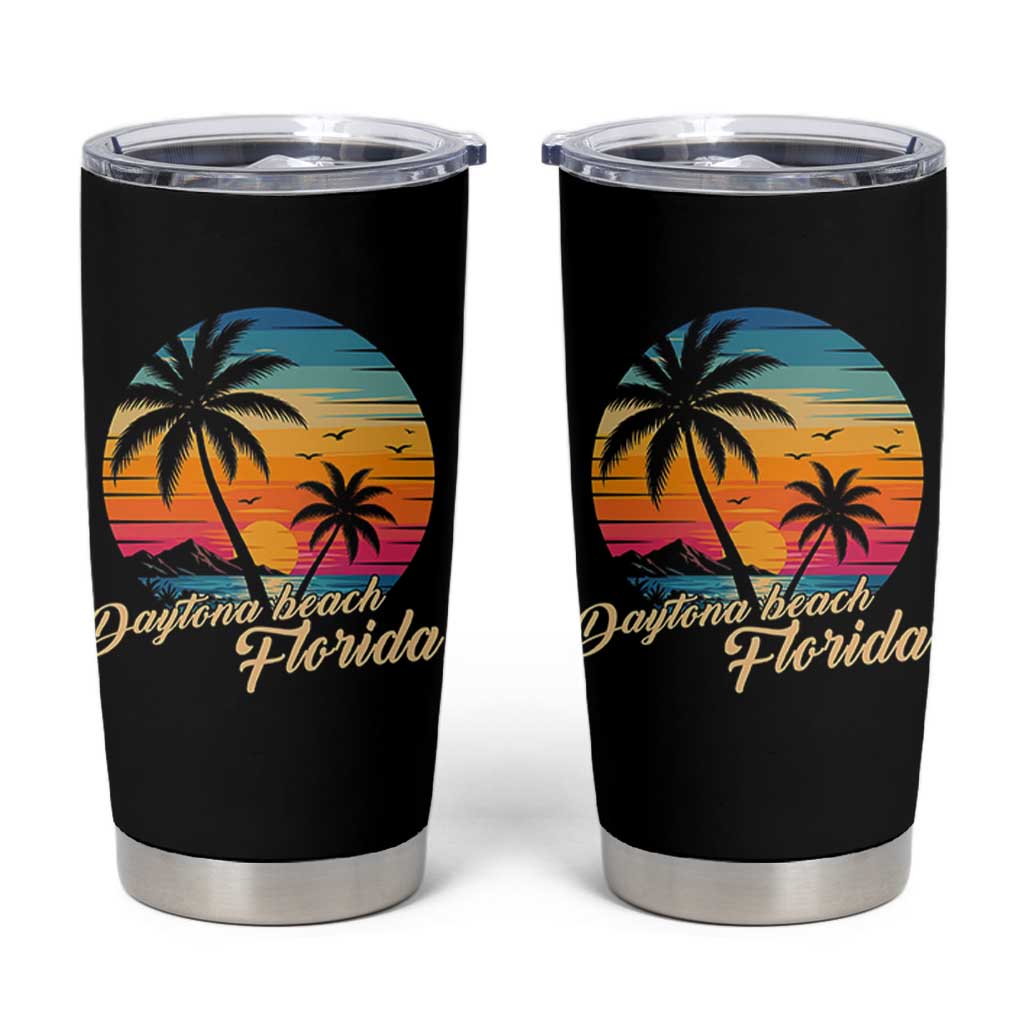 Vintage Daytona Beach Florida Tumbler Cup Summer Vacation Graphic