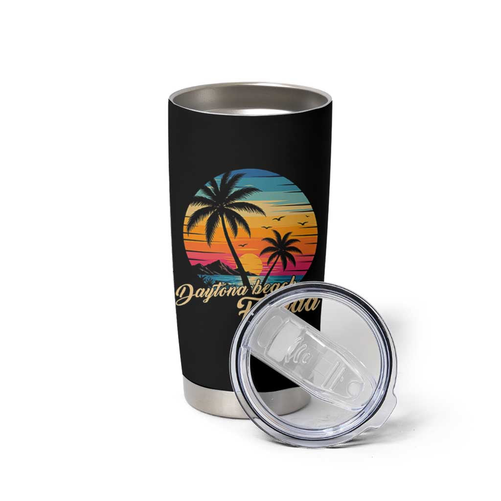 Vintage Daytona Beach Florida Tumbler Cup Summer Vacation Graphic