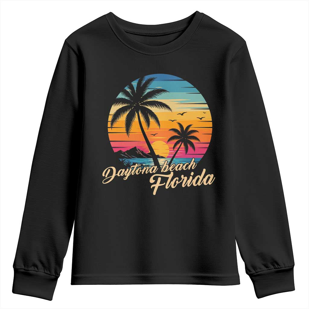 Vintage Daytona Beach Florida Youth Sweatshirt Summer Vacation Graphic