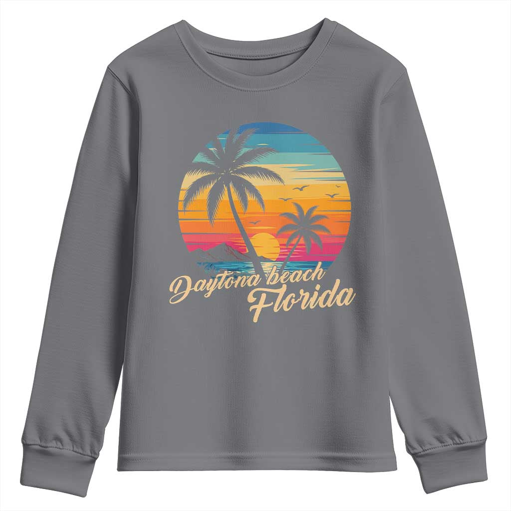Vintage Daytona Beach Florida Youth Sweatshirt Summer Vacation Graphic