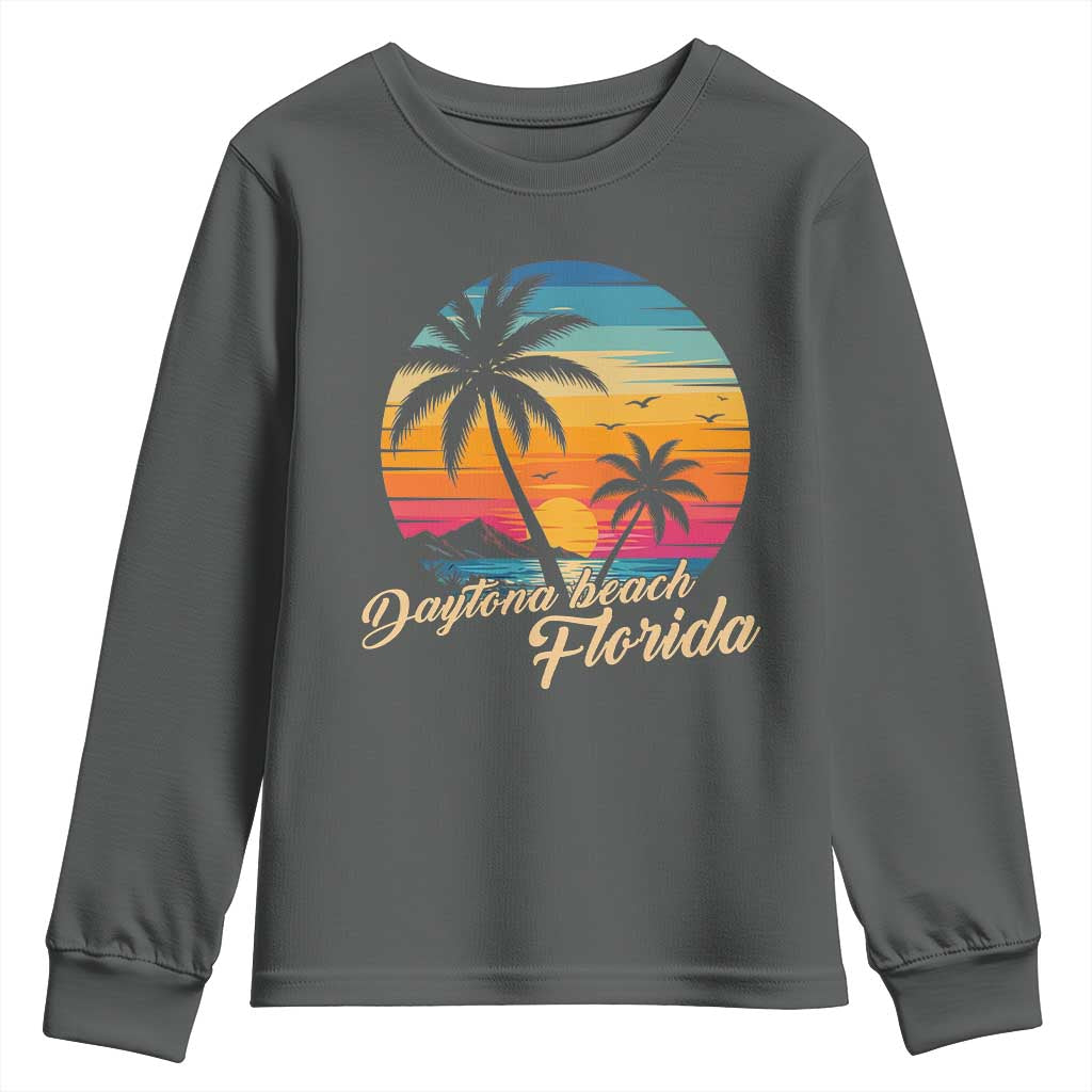Vintage Daytona Beach Florida Youth Sweatshirt Summer Vacation Graphic