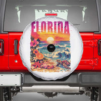 Retro Florida Beach Spare Tire Cover Summer Vacation Gift