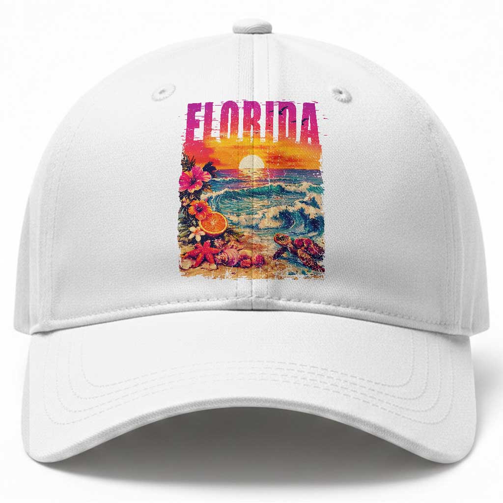Retro Florida Beach Baseball Cap Summer Vacation Gift