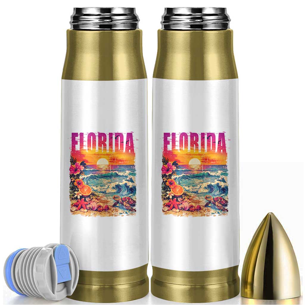 Retro Florida Beach Bullet Tumbler Summer Vacation Gift
