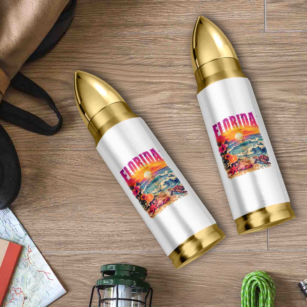 Retro Florida Beach Bullet Tumbler Summer Vacation Gift