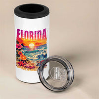 Retro Florida Beach 4 in 1 Can Cooler Tumbler Summer Vacation Gift