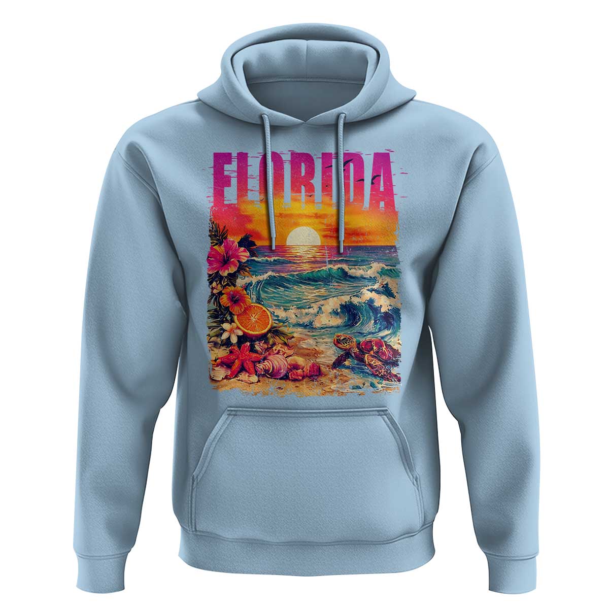 Retro Florida Beach Hoodie Summer Vacation Gift