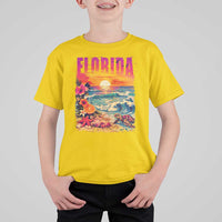 Retro Florida Beach T Shirt For Kid Summer Vacation Gift