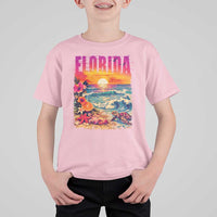 Retro Florida Beach T Shirt For Kid Summer Vacation Gift