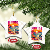 Retro Florida Beach Ceramic Ornament Summer Vacation Gift