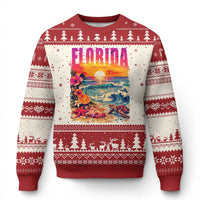 Retro Florida Beach Ugly Christmas Sweater Summer Vacation Gift