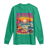 Retro Florida Beach Long Sleeve Shirt Summer Vacation Gift