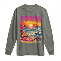 Retro Florida Beach Long Sleeve Shirt Summer Vacation Gift