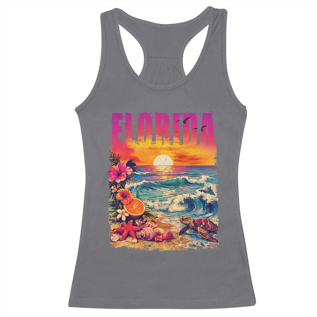 Retro Florida Beach Racerback Tank Top Summer Vacation Gift