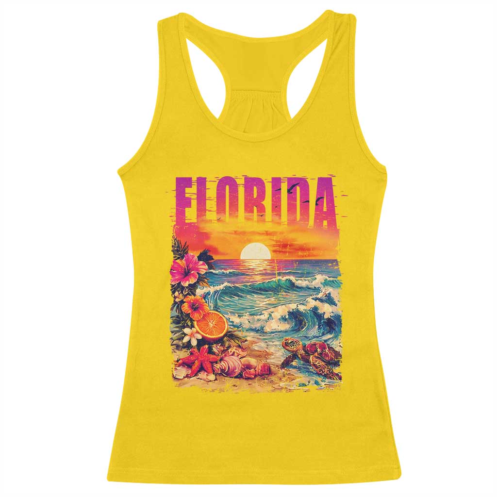 Retro Florida Beach Racerback Tank Top Summer Vacation Gift