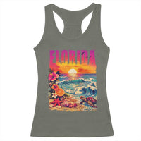 Retro Florida Beach Racerback Tank Top Summer Vacation Gift