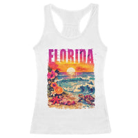Retro Florida Beach Racerback Tank Top Summer Vacation Gift