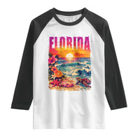 Retro Florida Beach Raglan Shirt Summer Vacation Gift