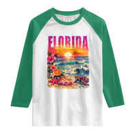 Retro Florida Beach Raglan Shirt Summer Vacation Gift