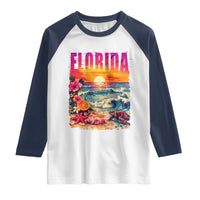 Retro Florida Beach Raglan Shirt Summer Vacation Gift
