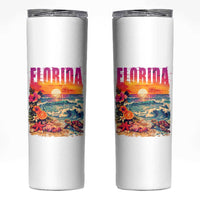 Retro Florida Beach Skinny Tumbler Summer Vacation Gift