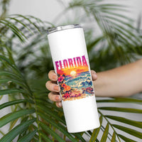Retro Florida Beach Skinny Tumbler Summer Vacation Gift