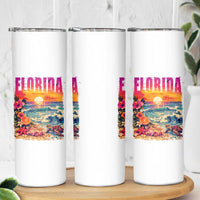 Retro Florida Beach Skinny Tumbler Summer Vacation Gift