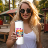 Retro Florida Beach Skinny Tumbler Summer Vacation Gift