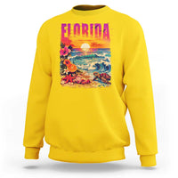 Retro Florida Beach Sweatshirt Summer Vacation Gift