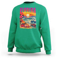 Retro Florida Beach Sweatshirt Summer Vacation Gift
