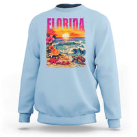 Retro Florida Beach Sweatshirt Summer Vacation Gift