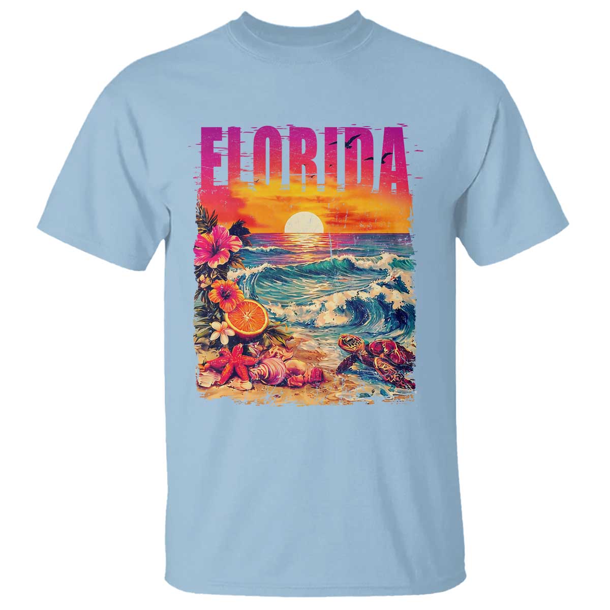 Retro Florida Beach T Shirt Summer Vacation Gift