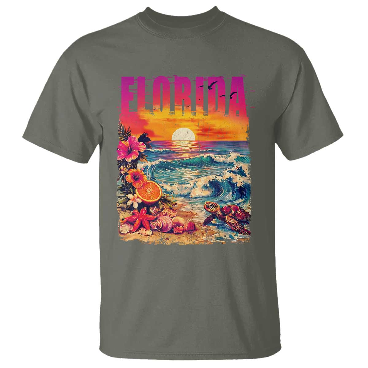 Retro Florida Beach T Shirt Summer Vacation Gift