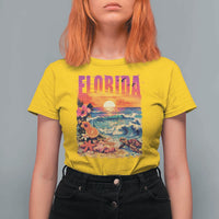 Retro Florida Beach T Shirt For Women Summer Vacation Gift