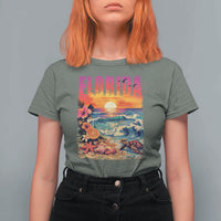 Retro Florida Beach T Shirt For Women Summer Vacation Gift