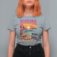 Retro Florida Beach T Shirt For Women Summer Vacation Gift