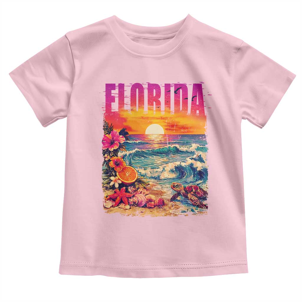 Retro Florida Beach Toddler T Shirt Summer Vacation Gift