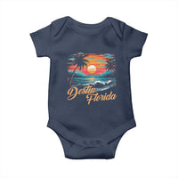 Destin Florida Beach Baby Onesie Retro Sunset Palm Tree Graphic