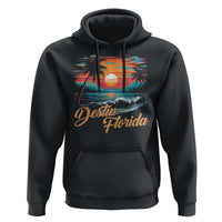 Destin Florida Beach Hoodie Retro Sunset Palm Tree Graphic