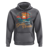Destin Florida Beach Hoodie Retro Sunset Palm Tree Graphic