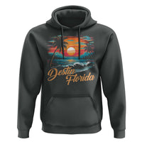 Destin Florida Beach Hoodie Retro Sunset Palm Tree Graphic