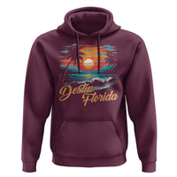 Destin Florida Beach Hoodie Retro Sunset Palm Tree Graphic