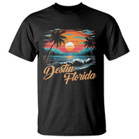 Destin Florida Beach T Shirt Retro Sunset Palm Tree Graphic