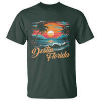 Destin Florida Beach T Shirt Retro Sunset Palm Tree Graphic