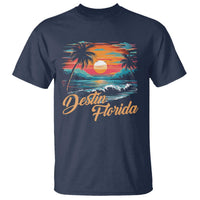 Destin Florida Beach T Shirt Retro Sunset Palm Tree Graphic