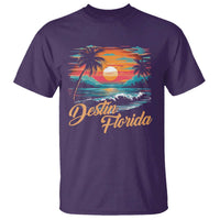 Destin Florida Beach T Shirt Retro Sunset Palm Tree Graphic