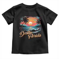 Destin Florida Beach Toddler T Shirt Retro Sunset Palm Tree Graphic